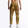 thumbnail image 4 of Muscularfit Mens Tech Pants Night Club Satin Gold Streetwear Ankle Cuffed Slim Boyfriend Pants for Teachers,M, 4 of 5