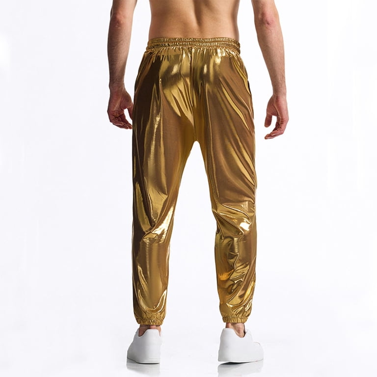 Muscularfit Mens Casual Dress Pants Night Club Satin Gold Slacks High Waisted Ankle Slim Boyfriend Cuffed Golf Pants,S Muscularfit Mens Casual Dress Pants Night Club Satin Gold Slacks High Waisted Ankle Slim Boyfriend Cuffed Golf Pants,S