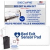 Secure Bed Alarm for Seniors - 12" x 30" Pressure Sensor Pad, 80 dB Monitor with Holder - Elderly Fall Prevention, Dementia Patients, Seniors
