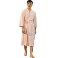 thumbnail image 2 of WHEANG Waffle Knit Robes for Women Men Plus Size Quick Dry SPA Bath Robe Lightweight Absorbent Lounge Sleep Robe with Loose Fit for Shower Hotel Home M Pink, 2 of 4