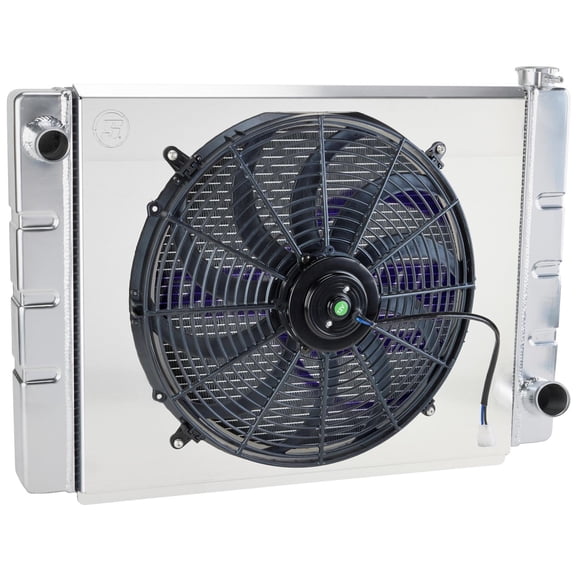 Single Pass Aluminum Radiator, Electric Fan, & Shroud Kit, 22 In