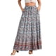 thumbnail image 1 of Faldas Boho para Mujeres INSPIRE CHIC con Estampado Floral, Faldas Maxi Casual de Cintura Elástica, Primavera Verano, XL Azul, 1 of 6
