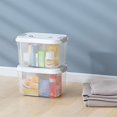 thumbnail image 3 of BinKFF Plastic Portable Container, Clear Storage Containers, Multipurpose Stationery Storage Box with Handle Portable Sewing Box Art Craft Supply Organizer Home Utility Box, 3 of 4