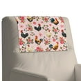 thumbnail image 4 of COEQINE Non-Slip Recliner Headrest Cover Faux Leather Waterproof Furniture Protector Sofa Headrest Covers with Hook and Loop Straps for Living Room, 17x27 Inch, Rooster Chicken Floral Pink, Set of 2, 4 of 7