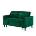 thumbnail image 6 of BSHTI 53.94" Pull-Out Sleeper Sofa Bed with Velvet Upholstery, 3-Position Reclining Back, Solid Wood Frame for Apartment/Office （Green）, 6 of 8
