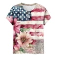 thumbnail image 4 of asdoklhq Fourth Of July Shirts for Women Oversized Tshirts Women's Casual and Fashionable Printed T-shirt with Round Neck and Short Sleeved Pink L, 4 of 7