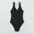 thumbnail image 6 of TrendVibe365 Swimwear for Women Adjustable Strap V Neck One-Piece Backless Monokinis Hollow Cutout String Tie Solid Beachwear Sexy Slimming Bikinis Tankinis for Holiday, Travel and Seaside, 6 of 8