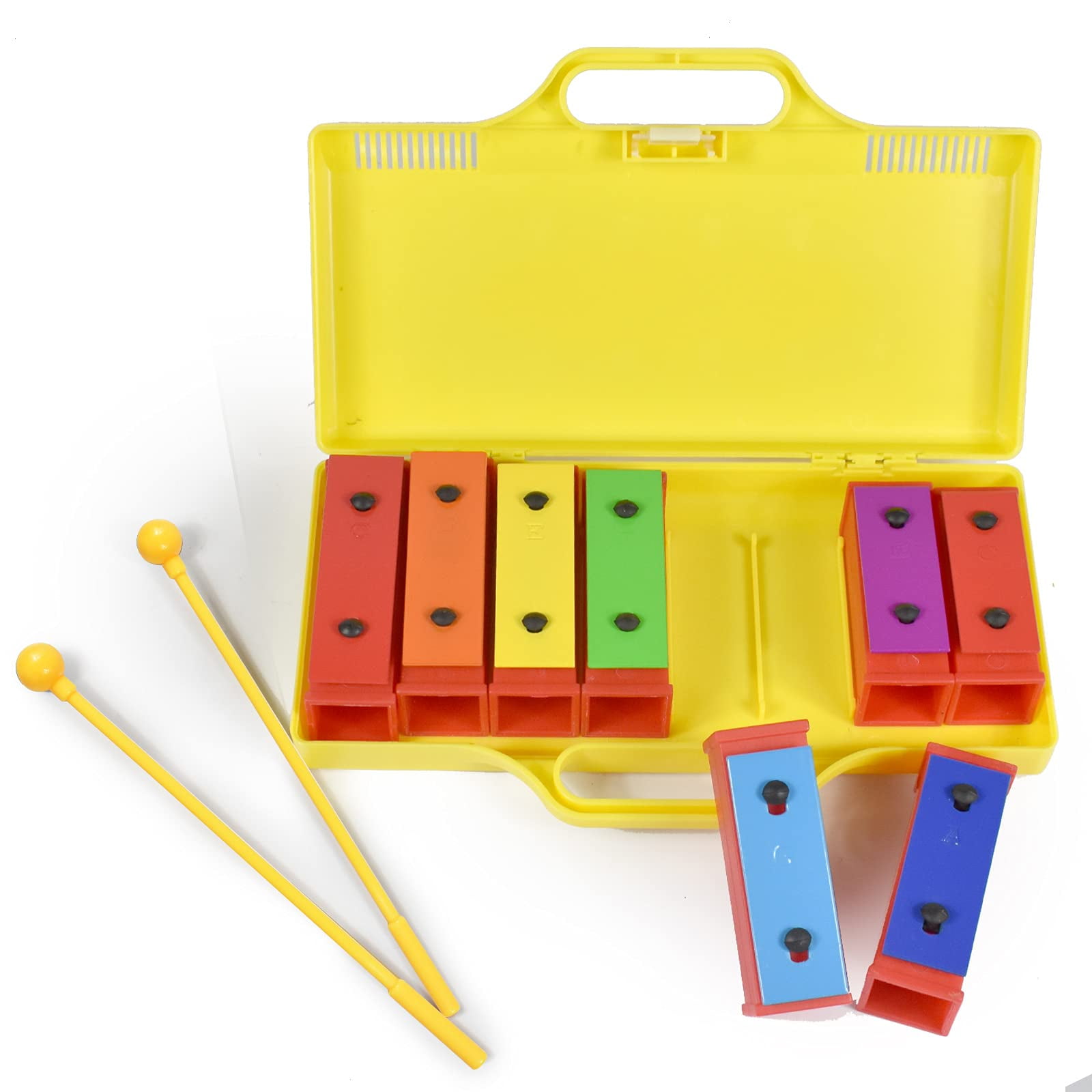 8 Notes Chromatic Xylophone Glockenspiel Resonator Bells with Yellow