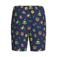 thumbnail image 2 of Lsque Mardi Gras Carnival Mens Sleep Pajama Shorts,Short Pajama Pants, Cotton Ultra-Soft Knit-X-Large, 2 of 9