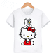 thumbnail image 3 of Camiseta de verano con estampado de Hello Kitty para niños y niñas, ropa para niños, camisetas de algodón para niños, camisetas deportivas de manga corta a la moda para edades de 3 a 14 años, camiseta, 3 of 5