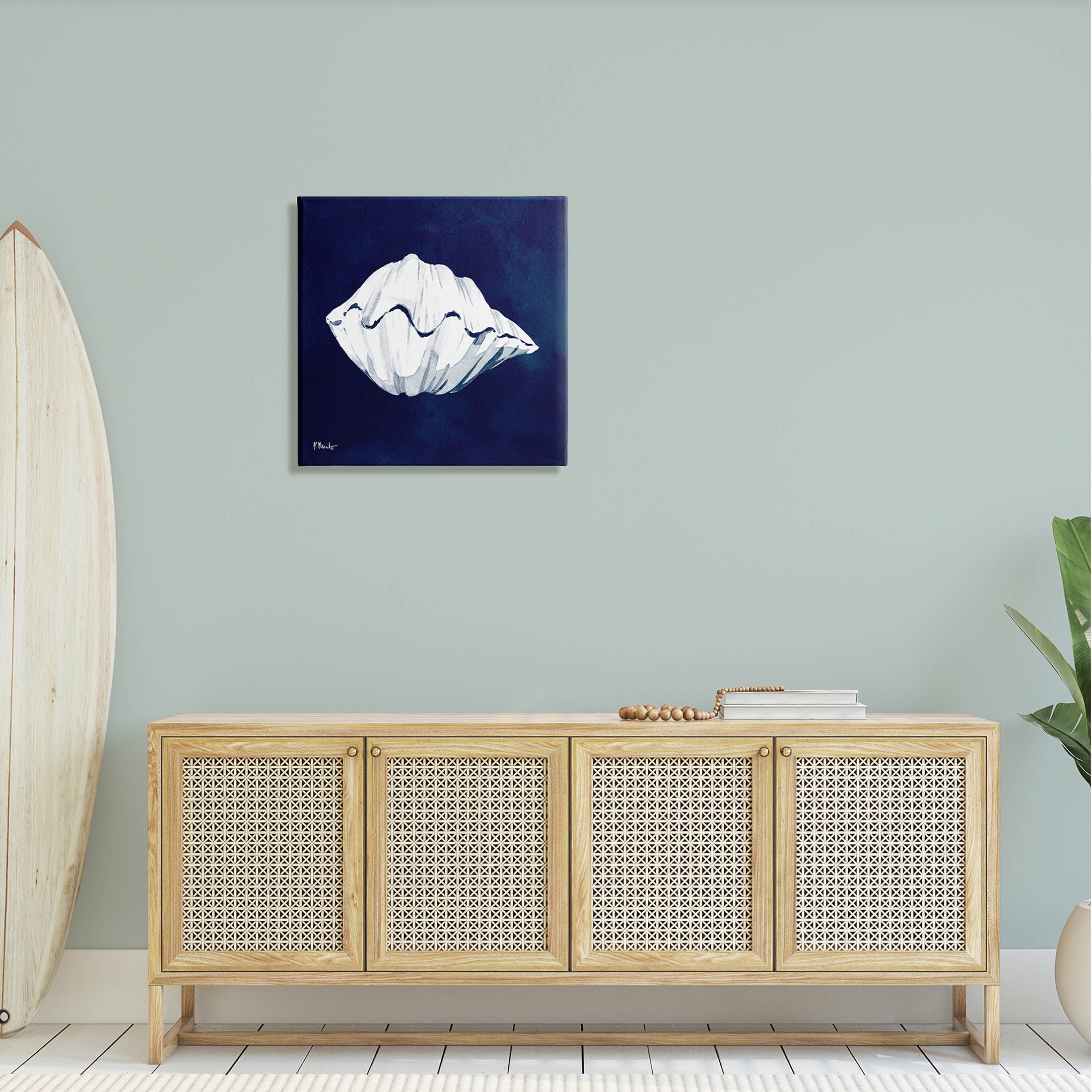 Stupell Industries Cyanotype Shells Coastal Clam Graphic Art Gallery Wrapped Canvas Print Wall Art, Design by Paul Brent