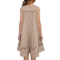 thumbnail image 4 of Ashirexll Robe de Vacances Sans Manches pour Filles Polyester Col Rond Longueur Genou Style Princesse Bordure à Volants Bretelles Spaghetti Kaki 7-8 Ans, 4 of 7