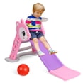 thumbnail image 1 of PTOOTP - Tobogán de interior para niños (1 juego): Zona de juegos infantil con aro de baloncesto y pelota, tobogán antideslizante para bebés de 12 meses a 3 años, 1 of 7