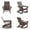 Dark Brown, variant on Palms Modern Adirondack Plastic Outdoor Rocking Chairs (Set of 4)