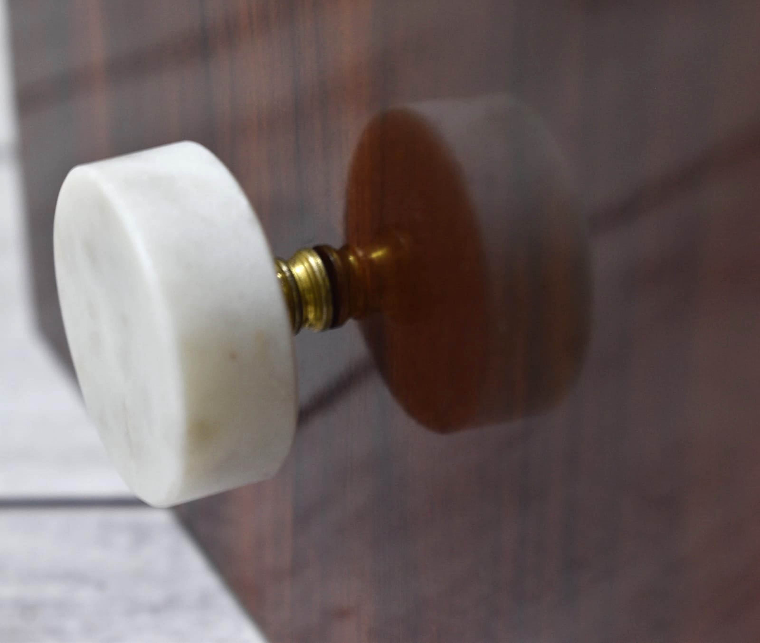 India House- Marble Knobs for Dresser Drawers Chest Cupboard Bathroom Drawer Door Cabinet Kitchen Handmade Handles Pull Knob Pack of 6