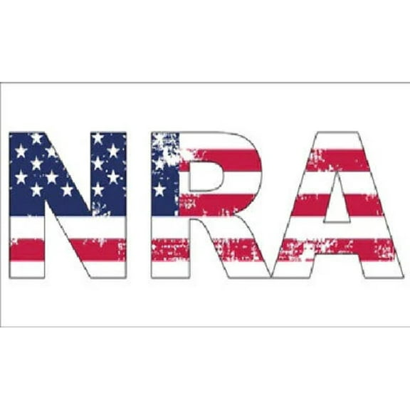 NRA PATRIOTRIC LETTERS WHITE Vinyl Decal Bumper Sticker