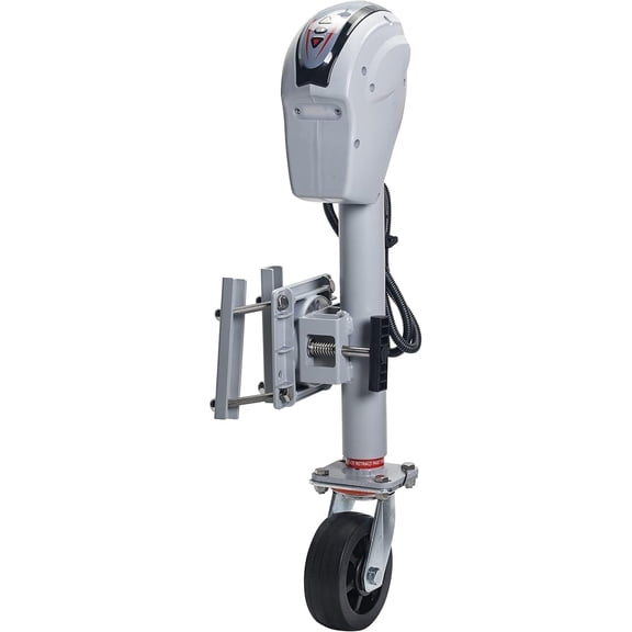 TowingMaster 1,500 lb. Electric Aluminum Marine Jack with 7-Way Plug, Powerful 12V DC Motor Heavy-Duty Durable Boat Trailer Jack with LED Light for Easy Hitching