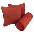 thumbnail image 4 of Blazing Needles Double-corded Solid Microsuede Throw Pillows with Inserts (Set of 3) 9817-CD-S3-MS-TD, 4 of 10