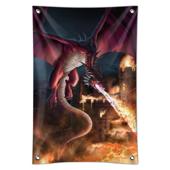 Fire Breathing Red Dragon Castle Fantasy Home Business Office Sign