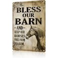 thumbnail image 1 of Funny Vintage Metal Signs Bless Our Barn Horse Tin Sign for Home Kitchen Retro Decor Yard Garden Outdoor 12×16 Inch, 1 of 5