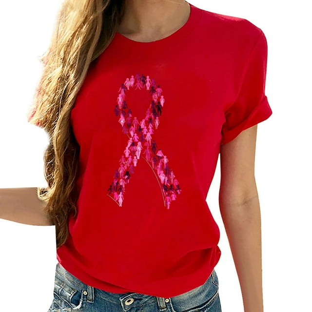 Yhmxh T-shirts pour Femmes T-shirt à Col Rond Imprimé Poitrine à Manches Courtes Haut T-shirt d'Été Hauts d'Été pour Femmes Manches Courtes Chemises d'Été Maillots de Corps T-shirts pour Femmes
