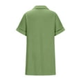 thumbnail image 6 of ZHYou Women Casual Shirt Dresses, Short Sleeves, Lapel Collared, Button Front, Textured Fabric, Loose Midi Dress with Pockets,Green,L, 6 of 6