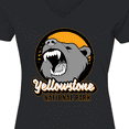 thumbnail image 4 of Inktastic Yellowstone Growling Bear Women's V-Neck T-Shirt, 4 of 5