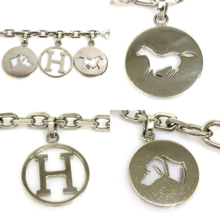 Authenticated Used Hermes HERMES Charm Cadena Horse Dog H/Ruthenium  Hardware Silver Bag Unisex 
