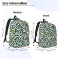 thumbnail image 2 of Vsdgher Green Leopard Print Canvas Backpack Travel Rucksack Unisex Knapsack 15.7/17.7Inch Laptop Backpack for Work,College-Small, 2 of 5