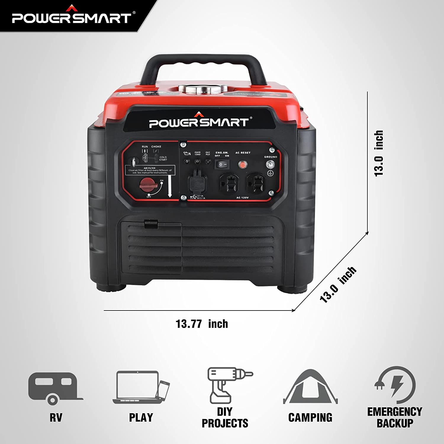 CJC Portable Gas Generator, 1000 Running Watts/1500 Starting Watts Generator Gas Powered for Camping Travel Hunting Emergency