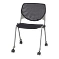 thumbnail image 3 of KFI Studios KOOL Armless Stacking Chair with Casters, Pink, 3 of 7