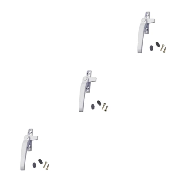 stanreset 1/2/3/5 Window Handle Home Hardware Lever Casement Locking Handles Convenience Balcony Handily Install Decorative Cap Gray Rustproof Left White 3PCS