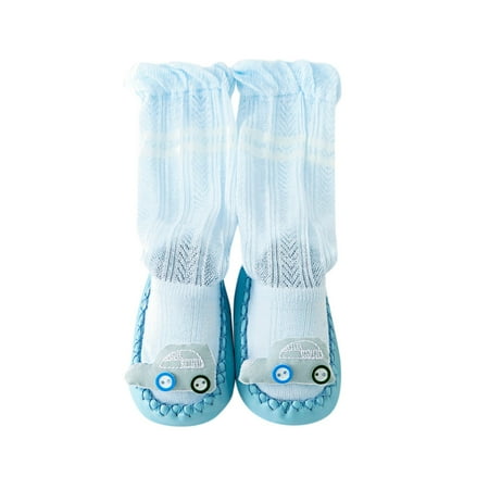 

Yinguo Summer And Autumn Comfortable Toddler Shoes Cute Animal Pattern Children Socks Shoes Mesh Breathable Solid Cloro Floor Sneakers Light Blue 12