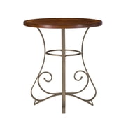 Powell Hamilton Round Pub Table, Matte Pewter and Bronze