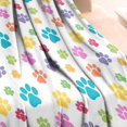 thumbnail image 3 of Pets Paws Print Colorful Blanket,Comfortable Soft Flannel Throw Blanket,All Season,Warm Lightweight Blankets for Sofa Bed Couch Living Room Chair,30"x40"(80x100cm), 3 of 4