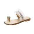 thumbnail image 2 of Zapatos de verano con punta de clip para mujer Sandalias de playa informales con encaje de zapatillas cómodas con diamantes de imitación Wmkox8yii  hj789, 2 of 6