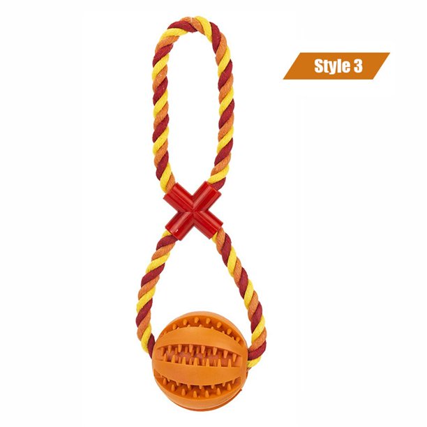 Bolas de goma interactivas para perros pequeños, juguetes para masticar, resistentes a las mordeduras, para limpieza de dientes de mascotas, cuerda de cáñamo qym unisex