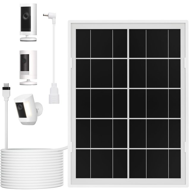 Cargador de Panel Solar 7W para Ring Stick Up Cam, Spotlight Cam