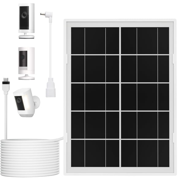 Cargador de Panel Solar 7W para Ring Stick Up Cam, Spotlight Cam