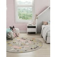 thumbnail image 2 of Unique Loom Whimsy Kids Collection Area Rug - Unicorns (3' 3" Round Gray/Black) Perfect For Kids Bed Room/Nursery Room/Living Room/Class Room/Play Room, 2 of 5