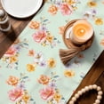 thumbnail image 3 of Spring Flowers Table Runner 72 Inches, Yellow Pink Floral Rustic Botanical Green Bed Runner Dresser Scarves Tabletop for Indoor Outdoor Parties/Ceremony/Banquet, 16" x 72", 3 of 9