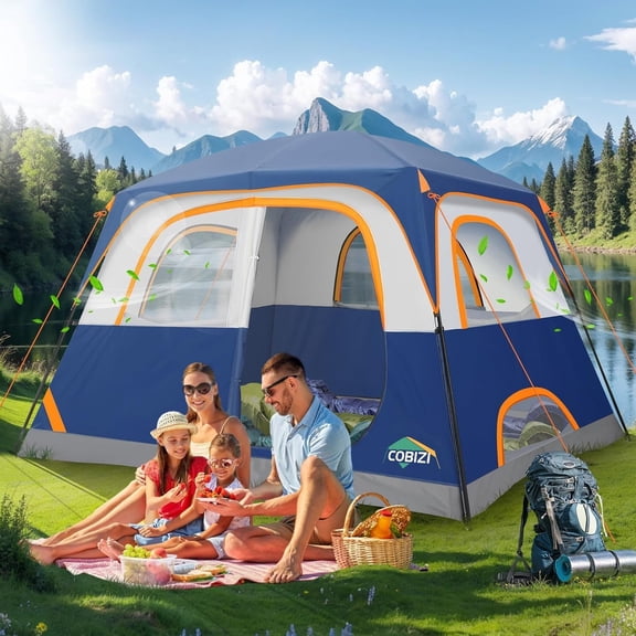 WLTER4/6/8/10/12 Person Camping Tent, Family Camping Tent with Rainfly & Screen Room, Spacious Waterproof Outdoor Tent, Easy Setup Lightweight Portable Cabin for Camping, Hiking & Family Travel