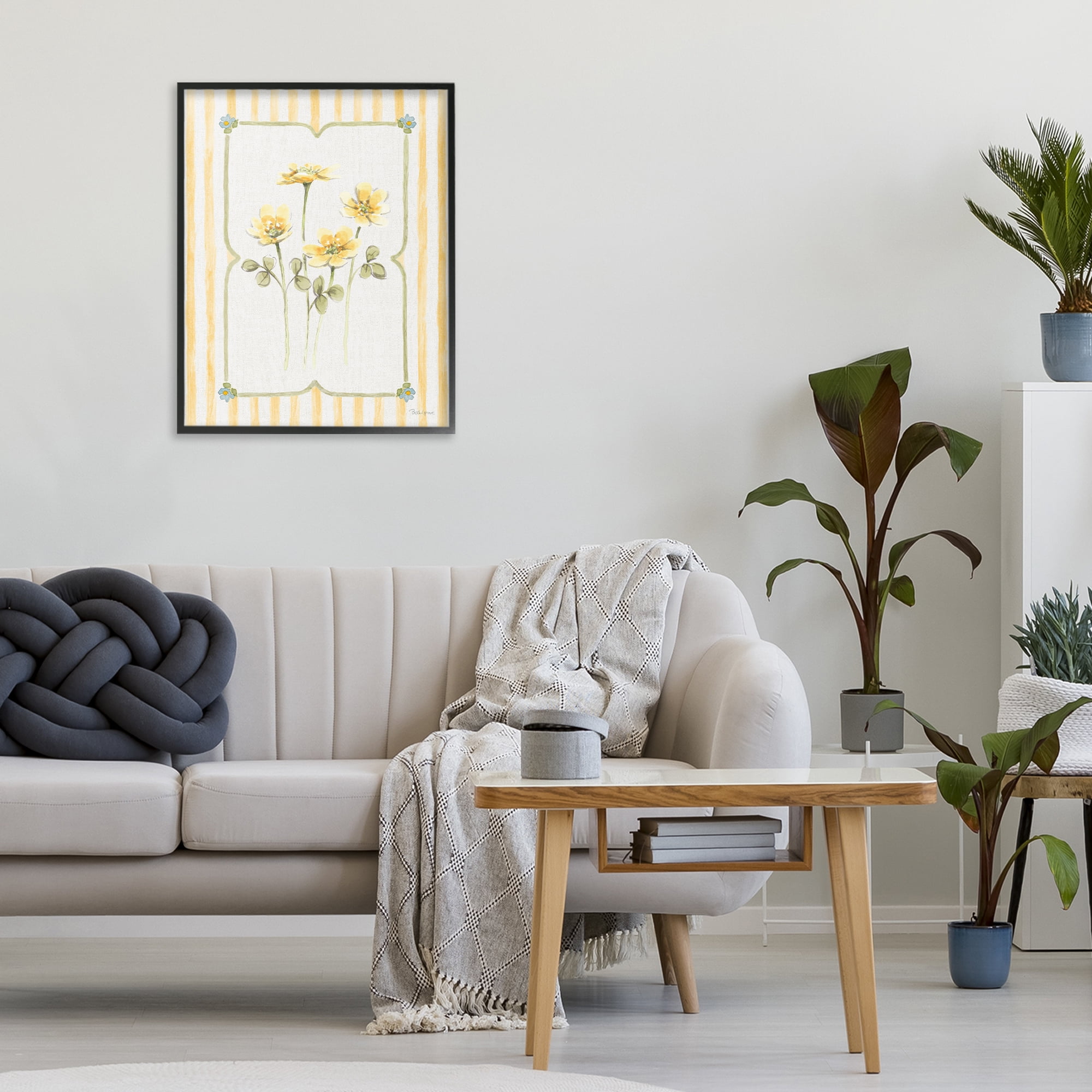 Stupell Industries Sweet Honey Florals Black Framed Giclee Art, design by Beth Grove