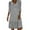 Grey, variant on Mid Sleeved V Neck Medium Length Dress With Floral Dresses For Women Shirt Dress Blue S