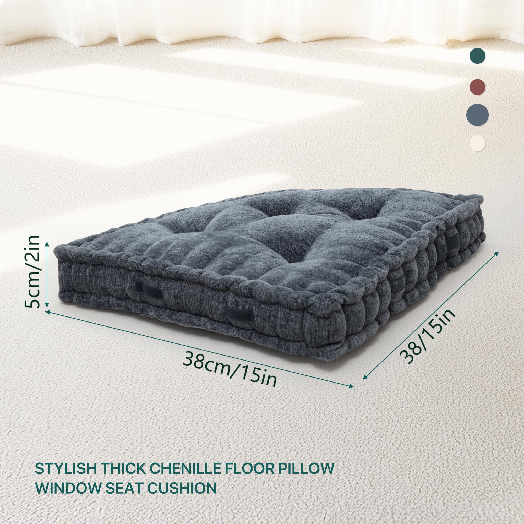 CHARRYARN Corner Floor Cushion For adults or pets, Floor Pillow, Gap Filler Between Bed and Wall for Sitting or Yoga, Pizza Cushions Thick，Living Room, Fireplace, 15"*15",Gray