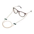 thumbnail image 2 of Unique Bargains 1 Pcs Mask Lanyard Eyeglasses Chain Bowknot Pearl Eyeglass Chain 27.56" Green Gold Tone, 2 of 5