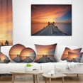 thumbnail image 3 of Designart Wooden Bridge Straight Into the Sea - Sea Bridge Throw Pillow - 16x16, 3 of 4