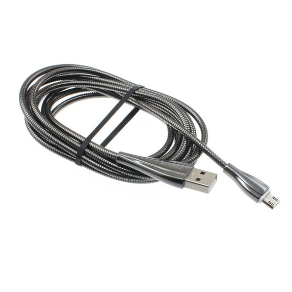 6ft Long Metal USB Cable Fast Charger Cord Power Wire MicroUSB for Kyocera DuraForce, DuraXV, DuraXA, DuraXE, DuraXTP, Cadence, Hydro Wave, Jitterbug Touch, View, LTE, XD Pro - LG Fortune