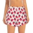 thumbnail image 2 of Balery Strawberry Pantalones cortos deportivos para mujer con forro y dos bolsillos, elásticos, para entrenamiento, gimnasio, yoga-XX-Large, 2 of 7