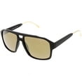 thumbnail image 2 of Sporty Aviator Sunglasses Flat Top Keyhole Nose Bridge Square Mirrored Lens 55mm (Matte Black / Gold Mirror), 2 of 4